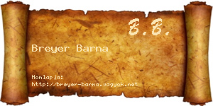 Breyer Barna névjegykártya